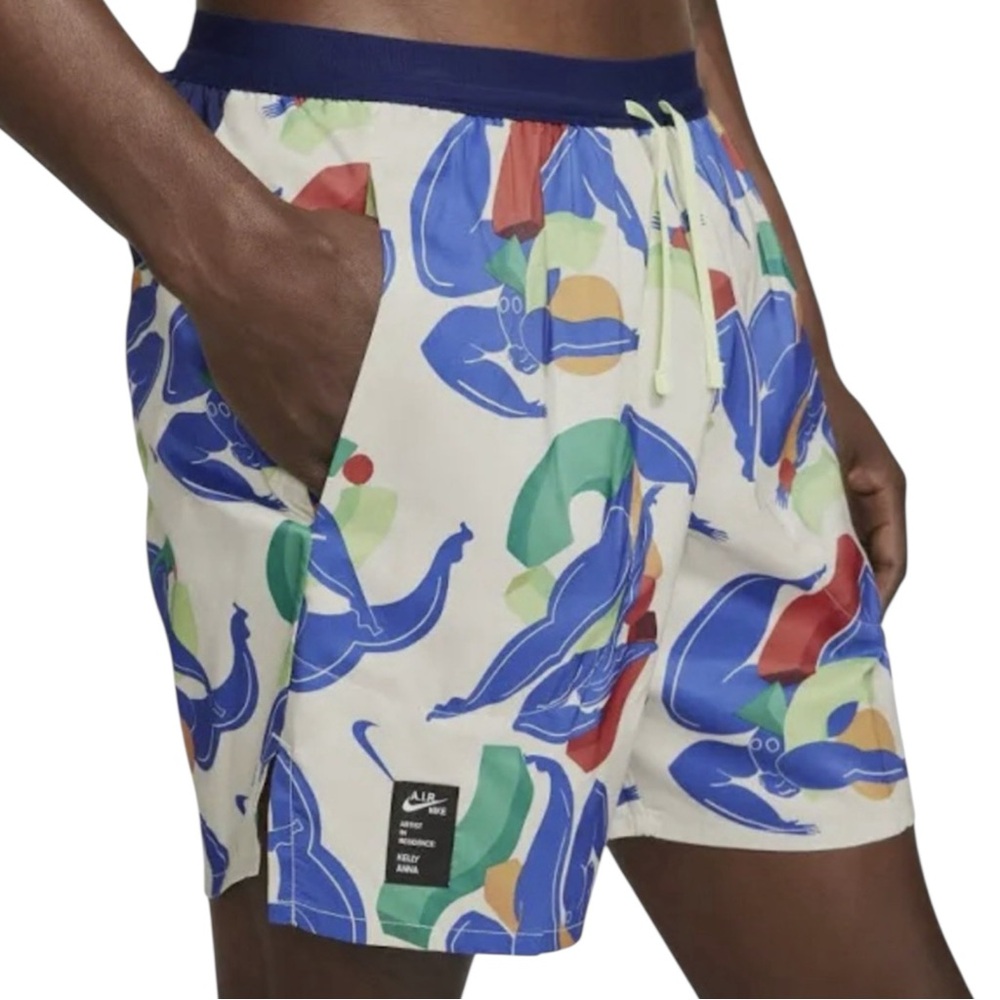 NIKE Flex Stride A.I.R. Kelly Anna Print Swim Trunks Size Medium -- GORGEOUS!!!
